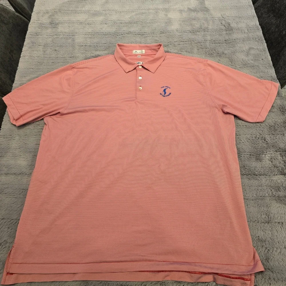Peter Millar XXL Red White Striped Polo Shirt The Cream of the Stream Mens XXL